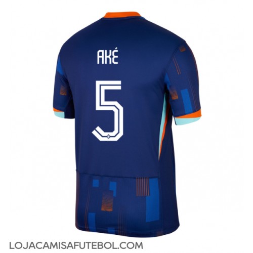 Camisa de Futebol Holanda Nathan Ake #5 Equipamento Secundário Europeu 2024 Manga Curta